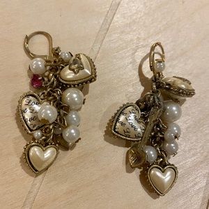 Betsey Johnson Love Cluster Earrings